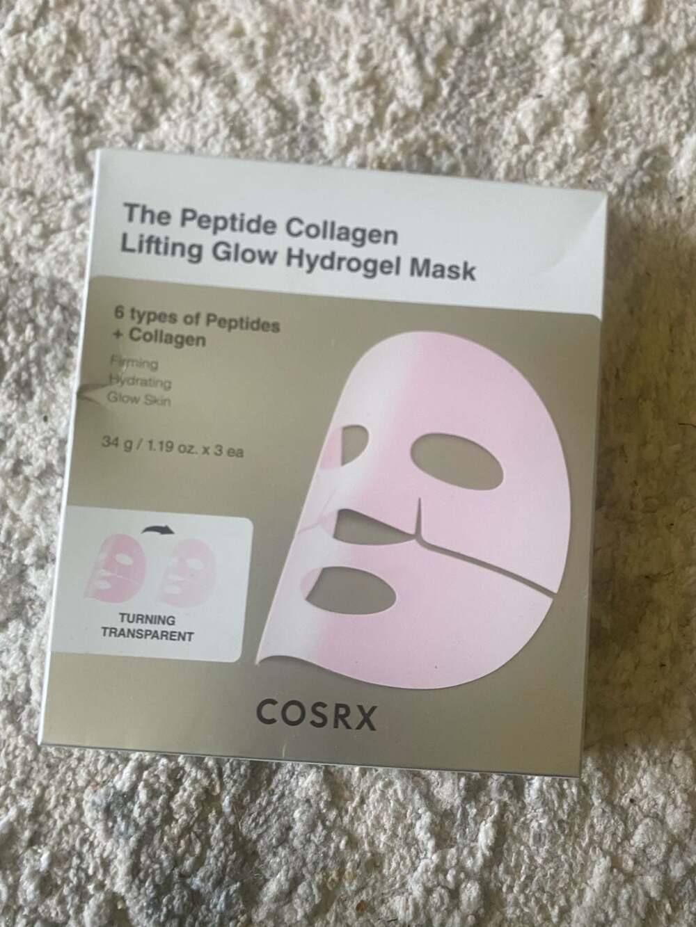 COSRX The Peptide Collagen Lifting Glow Hydrogel Mask 3ea